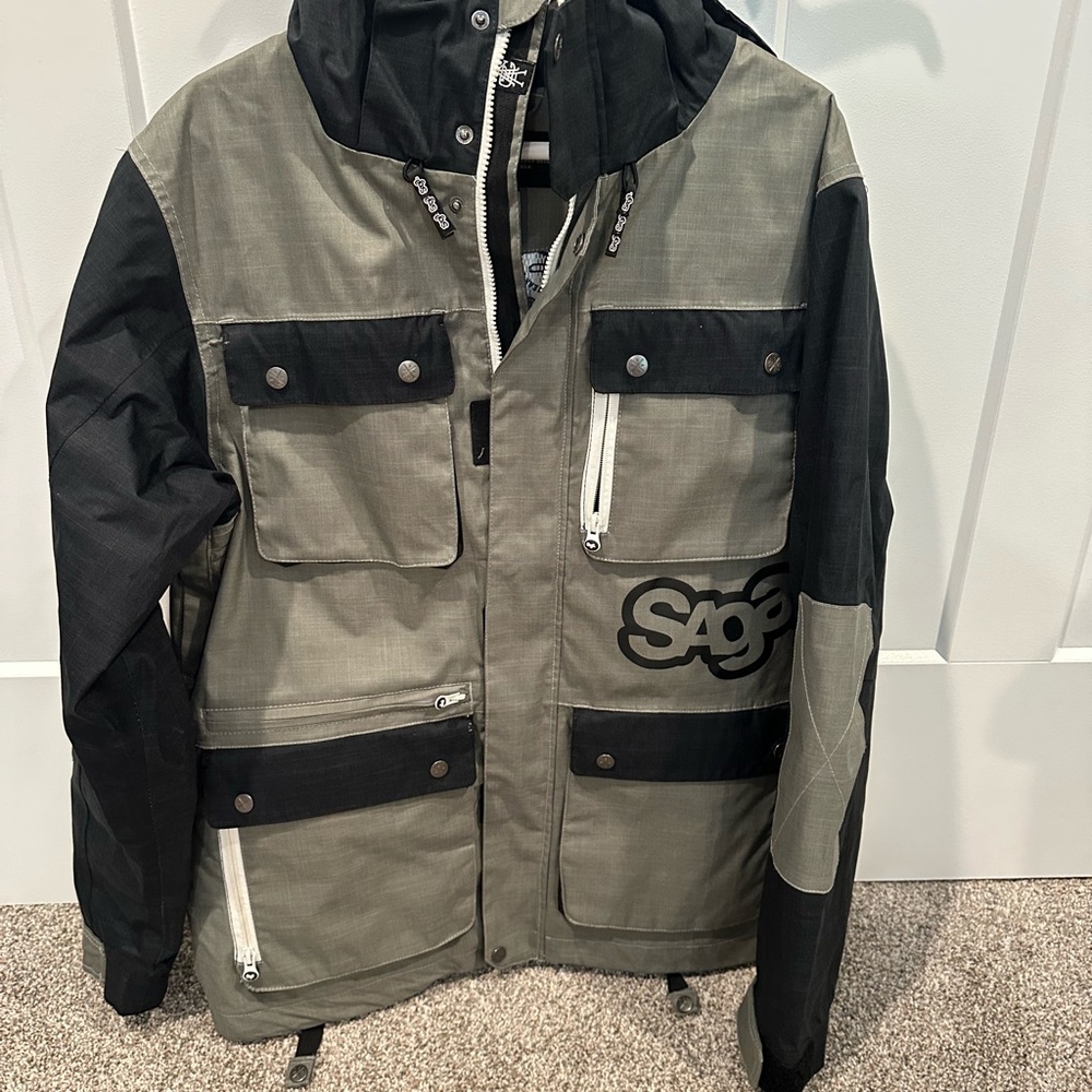 Sage Men's Black and Olive Ski Jacket